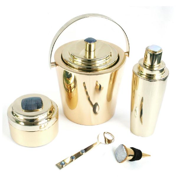 Stainless Steel brass ice bucket, for Cooling, Pattern : Plain