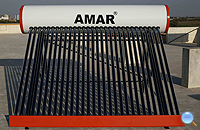 AMAR White Solar Water Heaters, Shape : Round