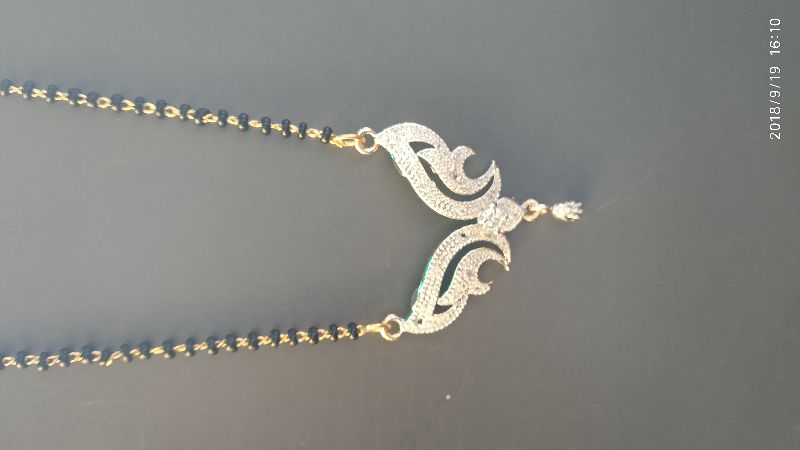American Diamond with small chain mangalsutra