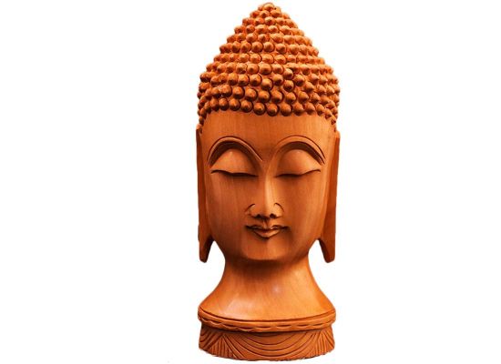 IEH Wooden Buddha Face Statue