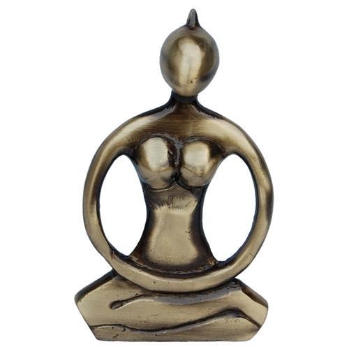 Brass Indian Lady Yoga Statue, Technique : Casting