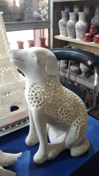 Marble Puppy Statue, Color : White