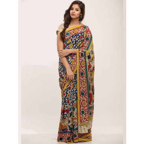 Printed Cotton Kalamkari Sarees, Technics : Machine Made