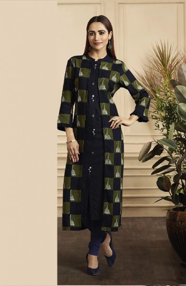 Designer Casual Wear Straight Cut Long Printed Kurti