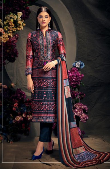 Digital Printed Straight Cut Pure Silk Salwar Suit