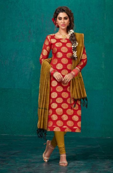 Fancy Daily Wear Banarasi Silk Churidar Suit