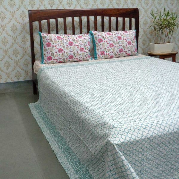 Block Printed QUEEN SIZE Single-Width Kantha