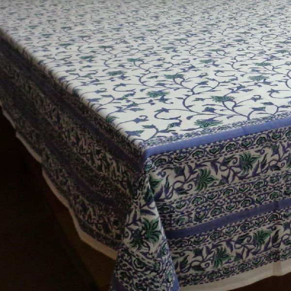 Cotton Hand Printed Floral Bale Tablecloth