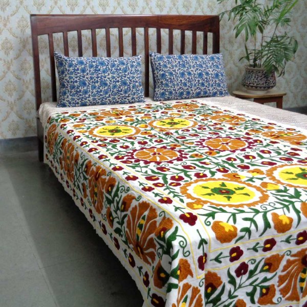 Designer Bedsheet Hand Crafted in Suzani