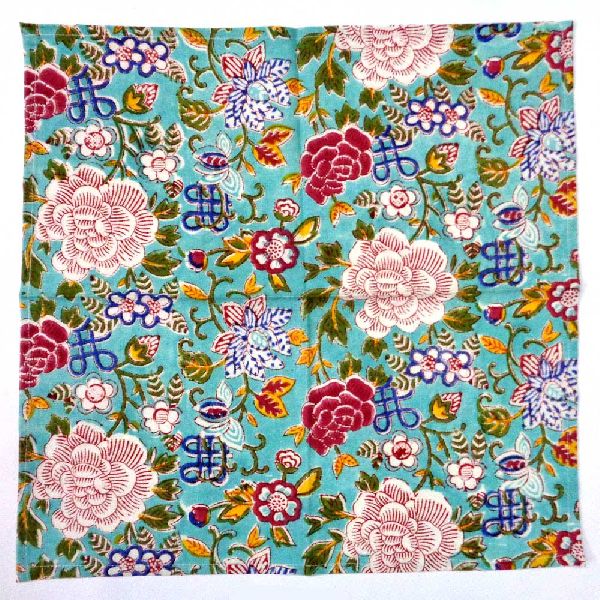 Floral Canvas Jade Cotton Napkin