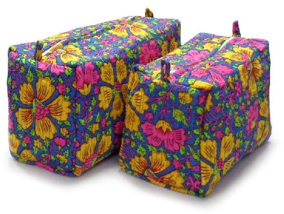 Multi Floral Quilted Cosmetic Bag