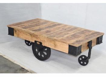 Wooden Center Table With Wheel