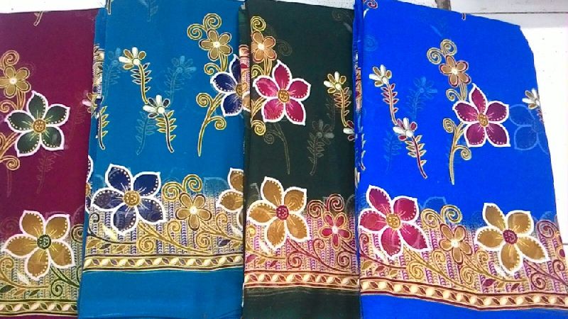 gold print sarees very popular in malaysia