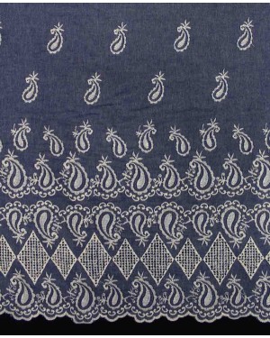 Denim Chambray Embroidery Fabric