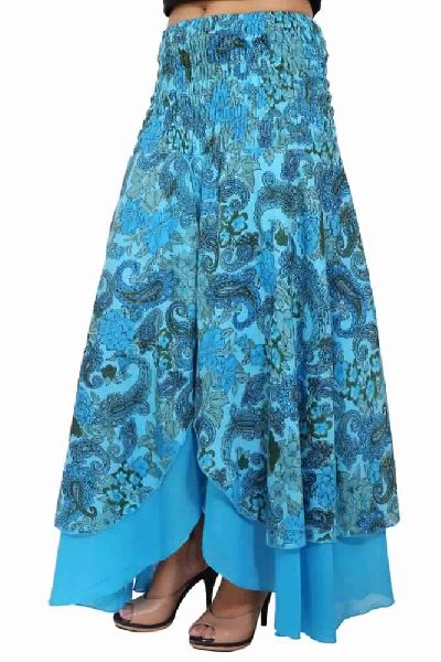 Cotton Printed Party Wear Long Skirt