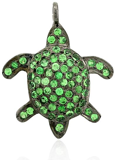 Silver tortoise charm pendant