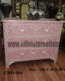 BONE INLAY CHEST OF DRAWER WITH FOUR DRAWERS