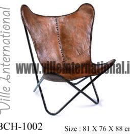 Butterfly Chair Distressed Antique Brown leather