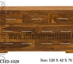 Contemporary Solid Wood Chest of Seven Drawers in Honey oak Finish