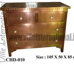 Cooper metal hand crafted chest of drawer