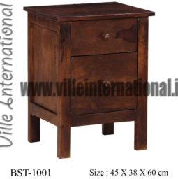 Solid Wood Bedside Table in Teak Finish