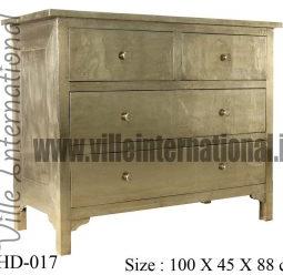 White Metal Embossed Hand crafted Chest of Drawer