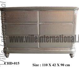 White metal hammer punching work Chest of drawer with six drawers