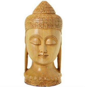 Wood Buddha Head, Style : Religious