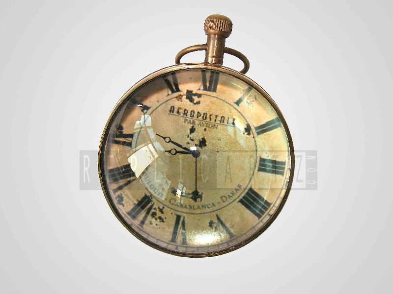 LARGE TWIN MAGNIFIER BRASS CASED BALL CLOCK