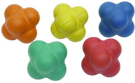 Rubber Reaction Ball big, Color : Blue, Dark-red, Green, Multicolours, Orange, Pink, Red, Yellow