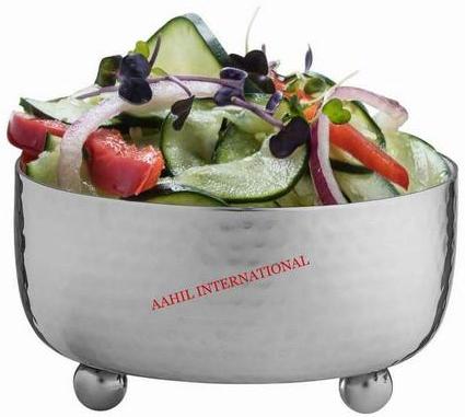 Serving Bowl Stainless Steel Classic Hammered Silver