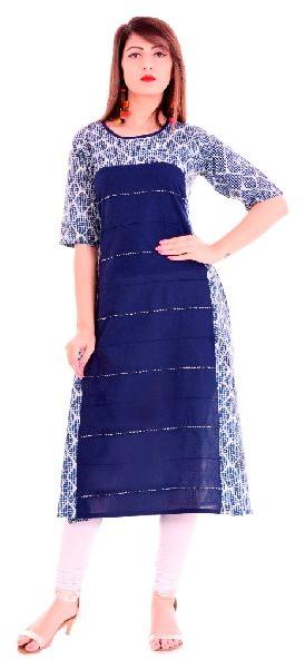 Cotton Printed Fancy A Line Kurti, Size : M, S, XL