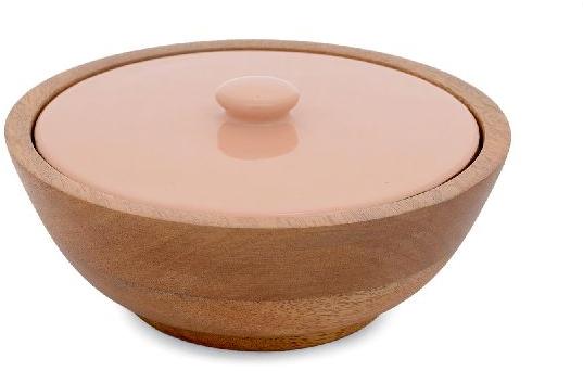 Wooden resin bowl with lid