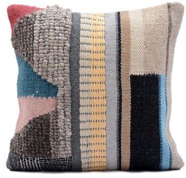 Wool Cotton Abstract Design Cushion Cover