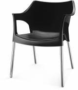 Black Polypropylene Chair with Arm