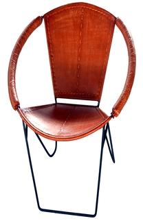ROUND CHAIR WITH LEATHER