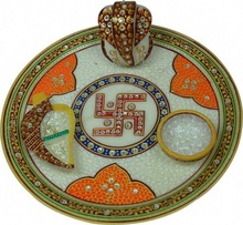 Home Decor Marble Puja Plate