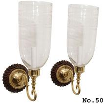 Lamps wall sconce hurricane shade, Color : Brown