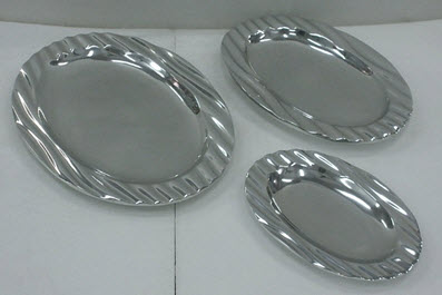 Aluminum Oval Tray, Color : Copper with Ovl Design