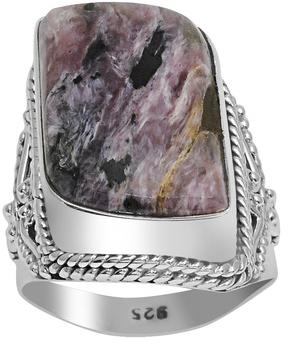 sugilite gemstone fancy shape ring handmade sterling silver ring