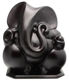 Religious Black Marble Ganesh Statue, Technique : Carved