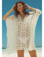 White poncho style cover up, Feature : Breathable, Eco-Friendly