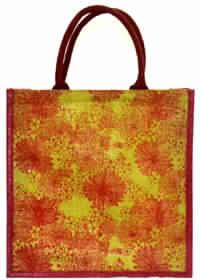 Floral Print Jute Bags, Width : 39.5 cm