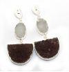 Agate Druzy Silver Plated Drop/Dangle Earring Jewelry