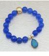 Druzy with Blue Chalcedony Beads Bracelet