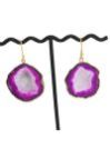 Natural Pink Geode Druzy Earring