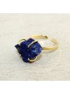 Natural Rough Blue Lapis Prong Setting Adjustable Handmade Ring