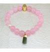 Pink Chalcedony And Vesonite Gold Plated Adjustable Bracelet