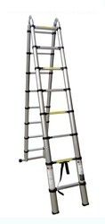 16 Feet Aluminum Telescopic Ladder, Color : Silver