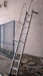 Aluminum Wall Supporting Railing Ladder, Color : Silver